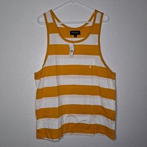 Like New Mens Pacsun White & Yellow Striped Tank Top Shirt